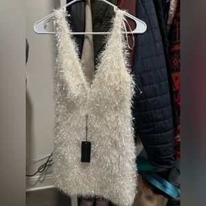 Tadasho Shoji Gia Shag Sleeveless V Neck size 0, NWT